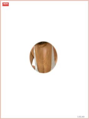 Layered Back Chain Necklace Bridal Wedding Body Jewelry Alloy 24 in